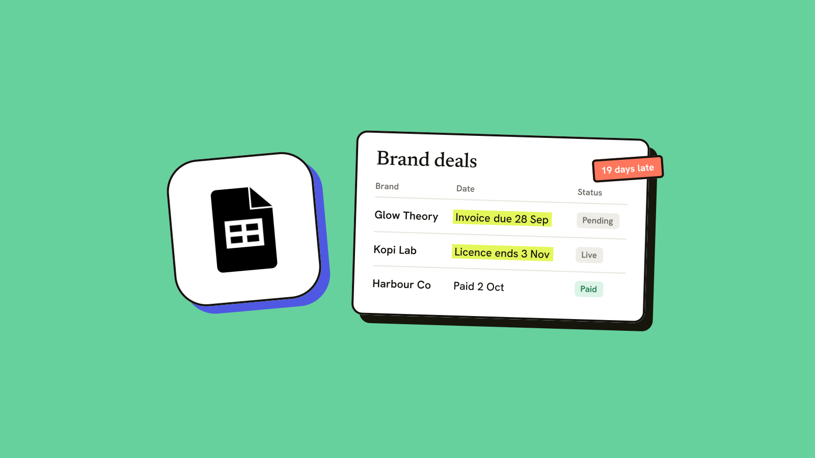 Illustration for the guide: Why your brand deal spreadsheet is working against you
