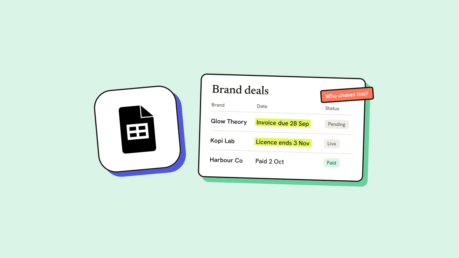 Illustration for the guide: Free Brand Deal Tracker for Creators (Template + Guide)