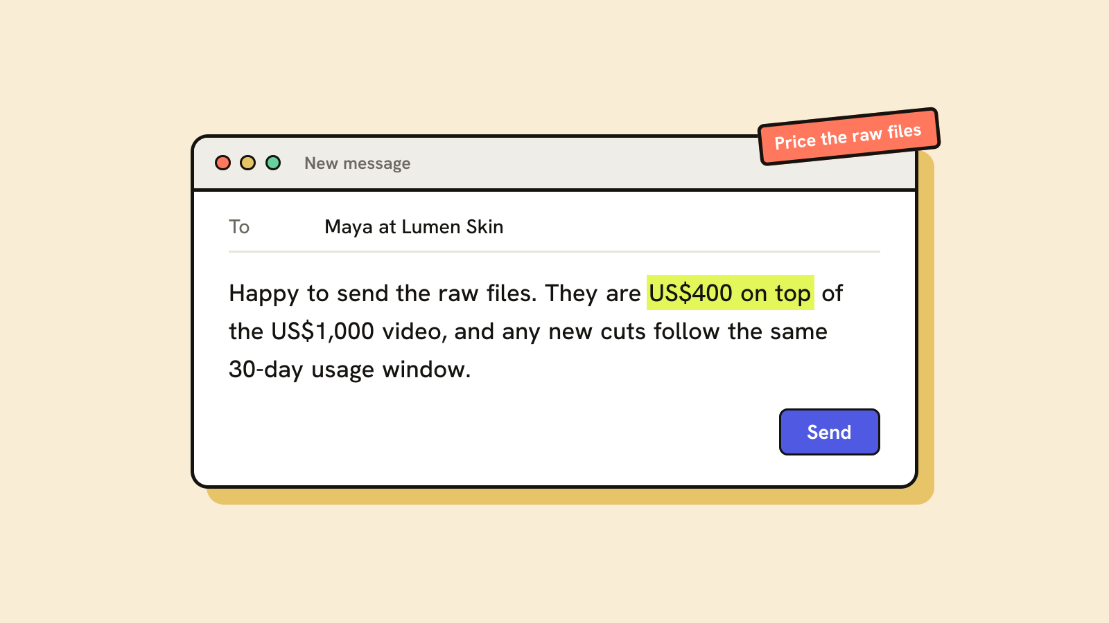 Illustration for the guide: How Much to Charge for Raw Footage on a Brand Deal