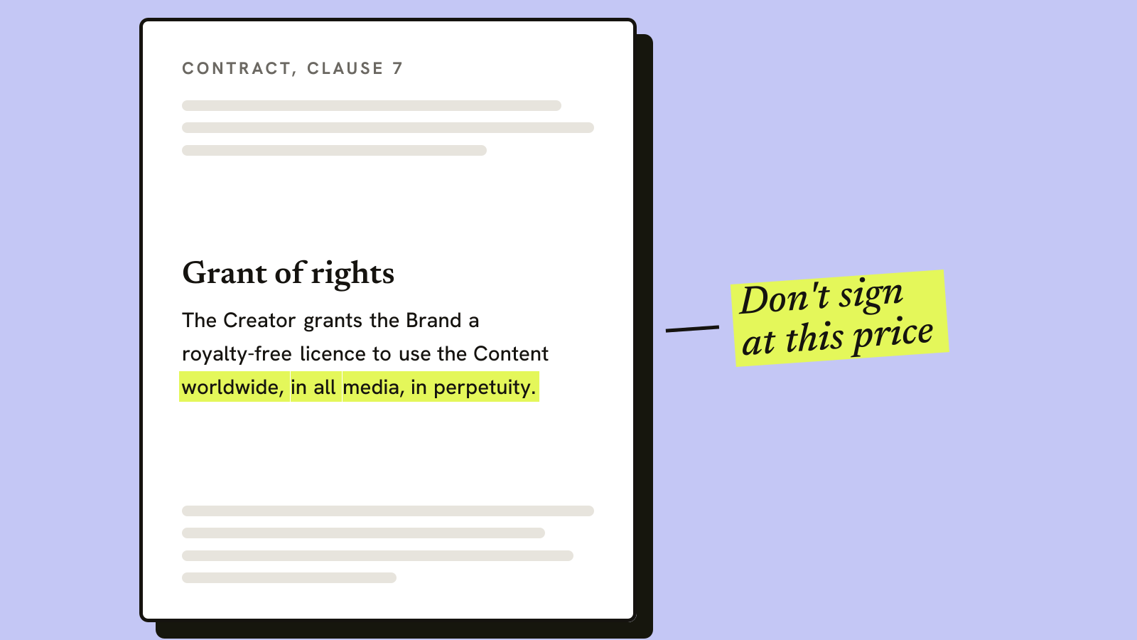 Illustration for the guide: Perpetual Usage Rights: Should Creators Sign Forever?